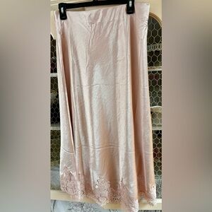 Light pink silk and lace skirt love shack vibes, SHINY Lace Skirt XL